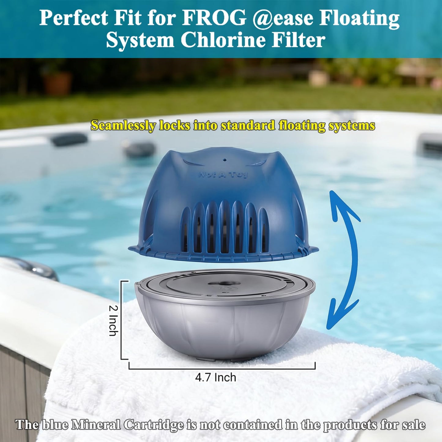 KEWINTANT Hot Tub Replacement Cartridges for Frog Ease Floating System, Fits Up to 600 Gallons, Easy to Install, Long-Lasting Filtration for Clean Water - 3 Pack