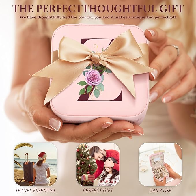 Easter Basket Stuffers for Teens Essentials, Valentines Day Christmas Stocking Stuffers for Women Teen Girl Gifts Trendy Stuff Travel Jewelry Box Case Organizer Personalized Birthday Gifts