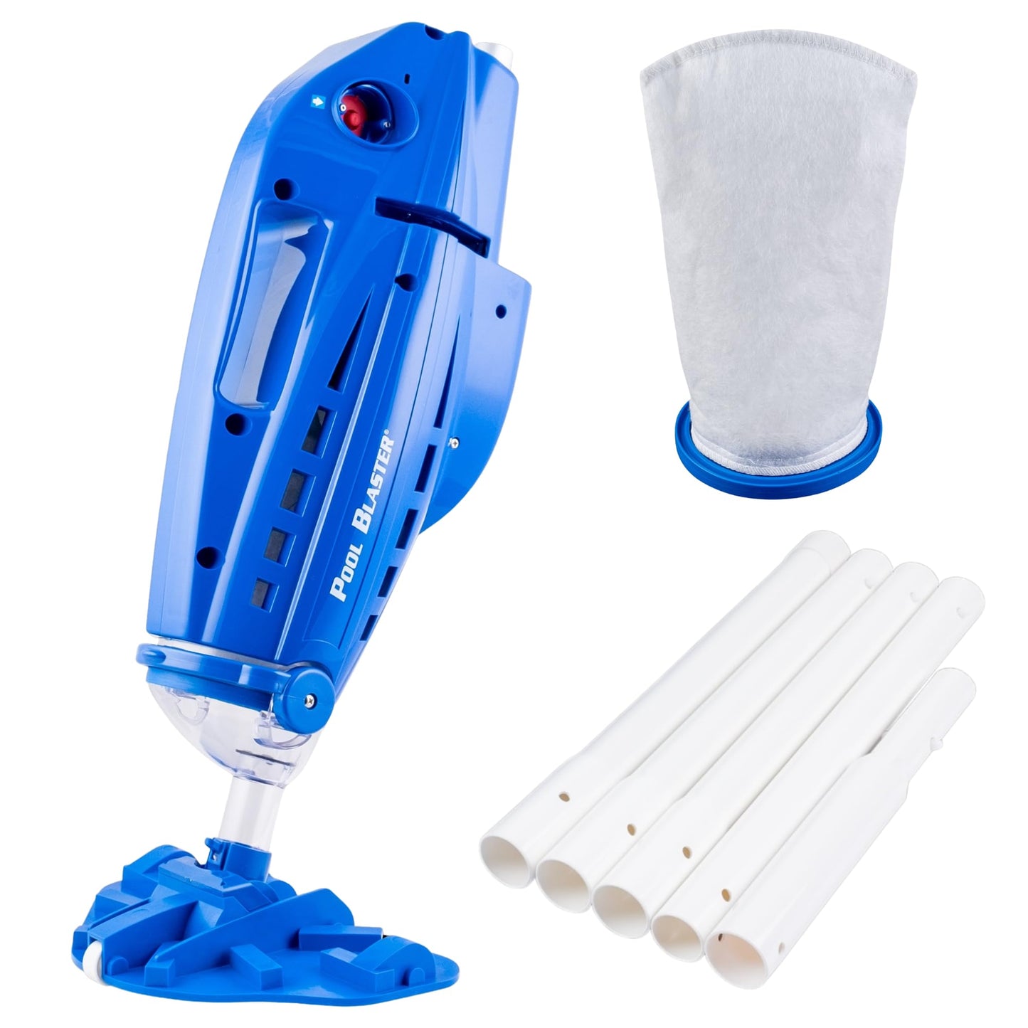 POOL BLASTER Millennium Cordless Pool Vacuum for Above Ground Pools w/Pole Set, High Capacity, Strong Suction, Handheld Rechargeable Swimming Pool Vacuum for Inground Pools, Hoseless, by Water Tech