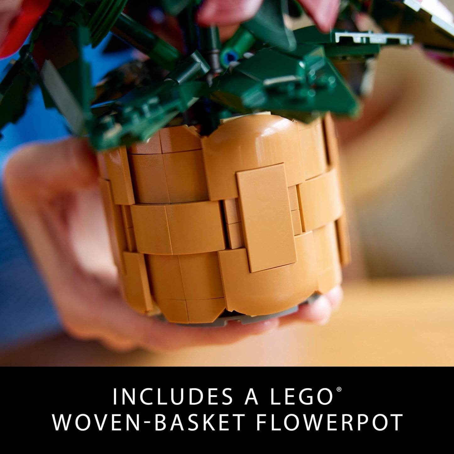 LEGO Icons Poinsettia Building Sets for Adults - Artificial Flowers for Decoration - Christmas Flowers for Table Centerpiece - 10370