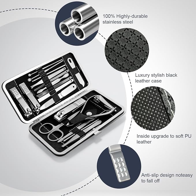 Professional Nail Clippers for WomenÃ¯Â¼ÂTravel Manicure Kit for MenÃ¯Â¼ÂNail Clipper Set Care Kit for Beginners with Everything