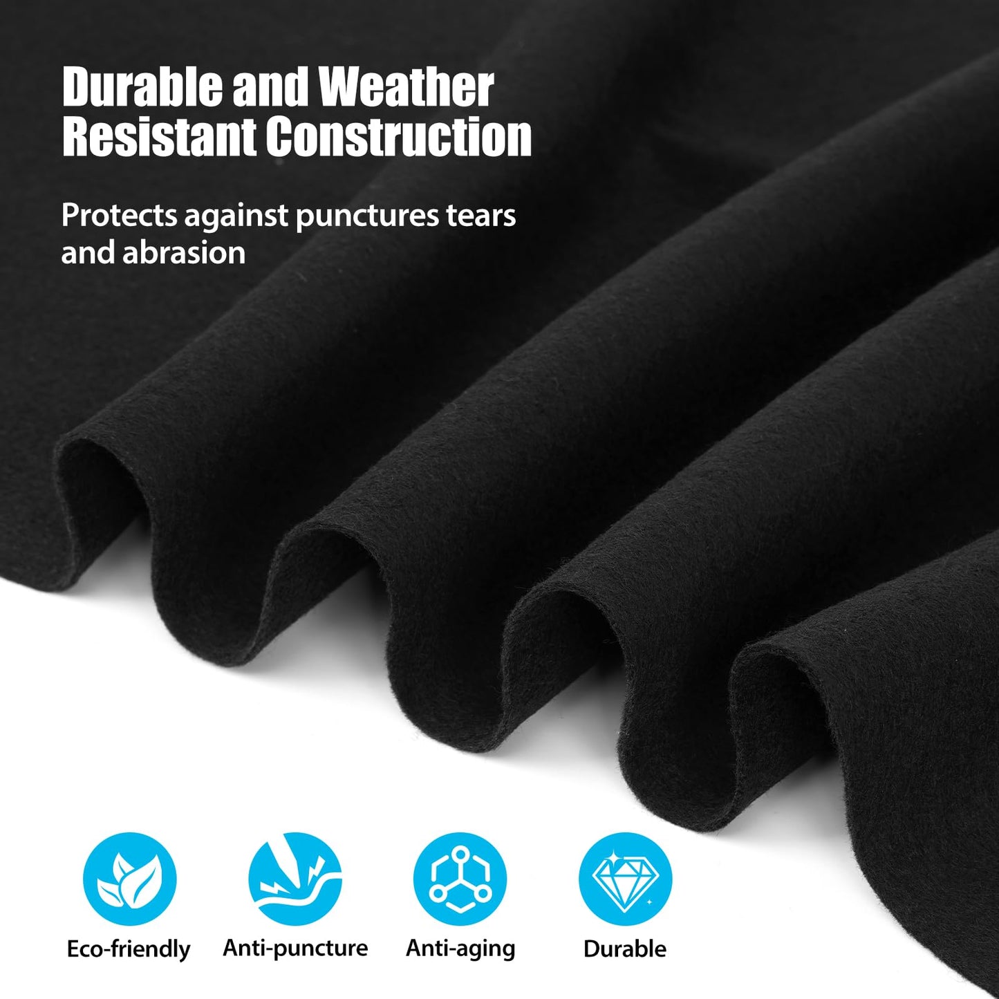 Winnergo 15 FT Round Pool Liner Pad for Above Ground Pools, Durable Pool Mat with Geotextile Material for Pool Bottom Strong Eco-Friendly Padding Under Pool Pad Protection,Prevents Punctures,Black