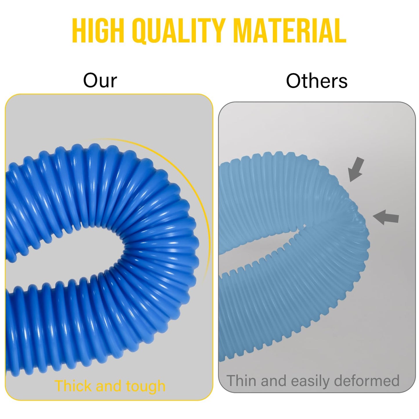 Pool Hose for Above Ground Pools, 3 PACK 1.25" Pool Filter Hoses Accessory Pool Pump Replacement 41 Inch Long with Clamps