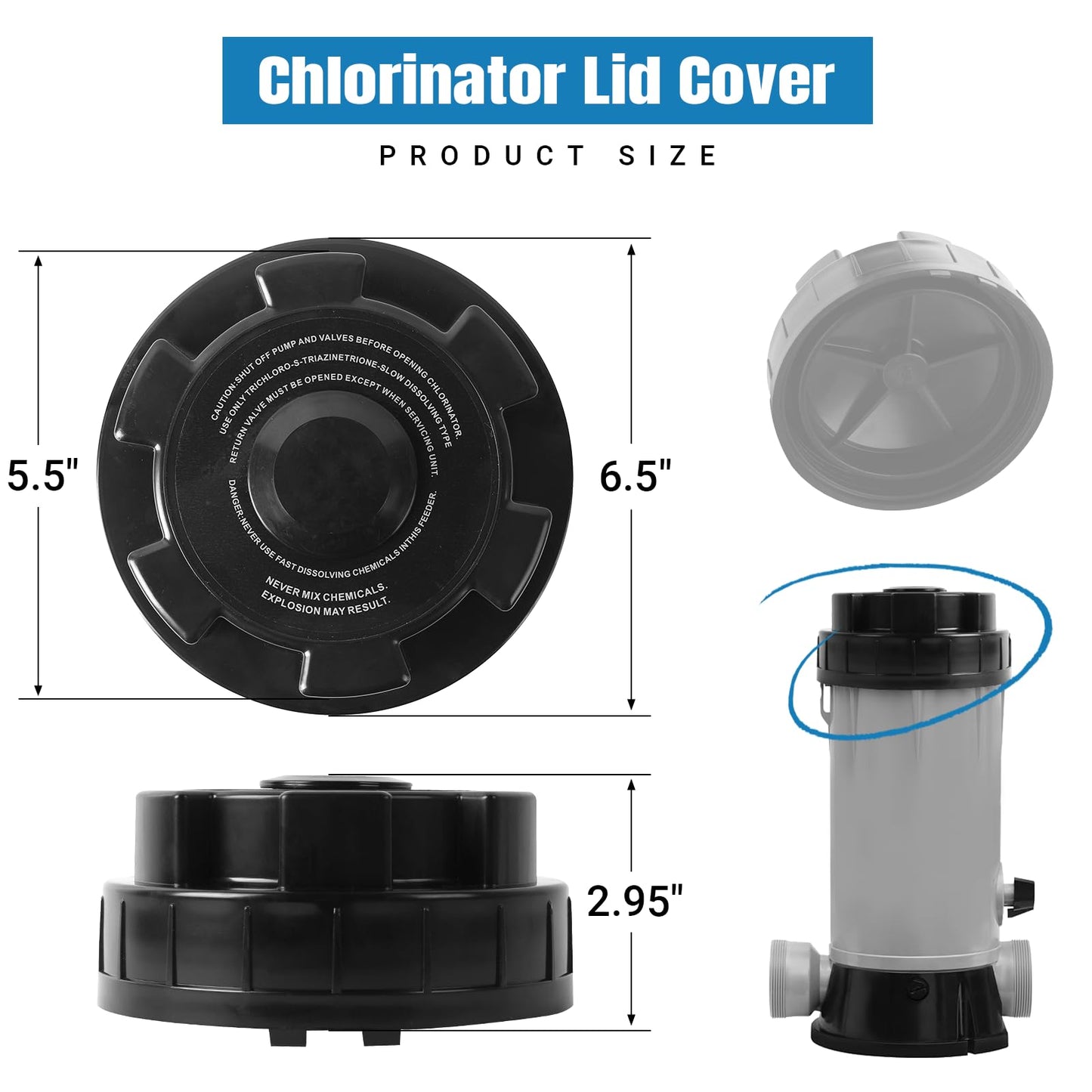 AR-PRO Replacement Chlorinator Lid Cover for CL200, CL220 - Compatible with Hayward Pool Automatic Chlorinator Parts - Made of Durable ABS Material