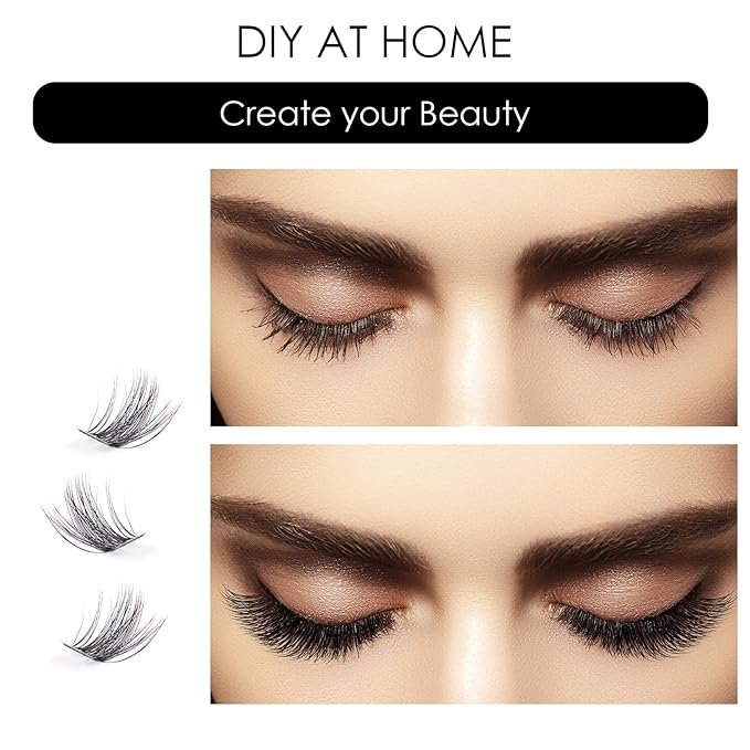 Lash Clusters 144 Pcs Individual Lashes Clusters Eyelash Extensions False Eyelashes DIY Lash Extension Reusable False Eyelashes Natural Look Mix 10-16mm-DM17