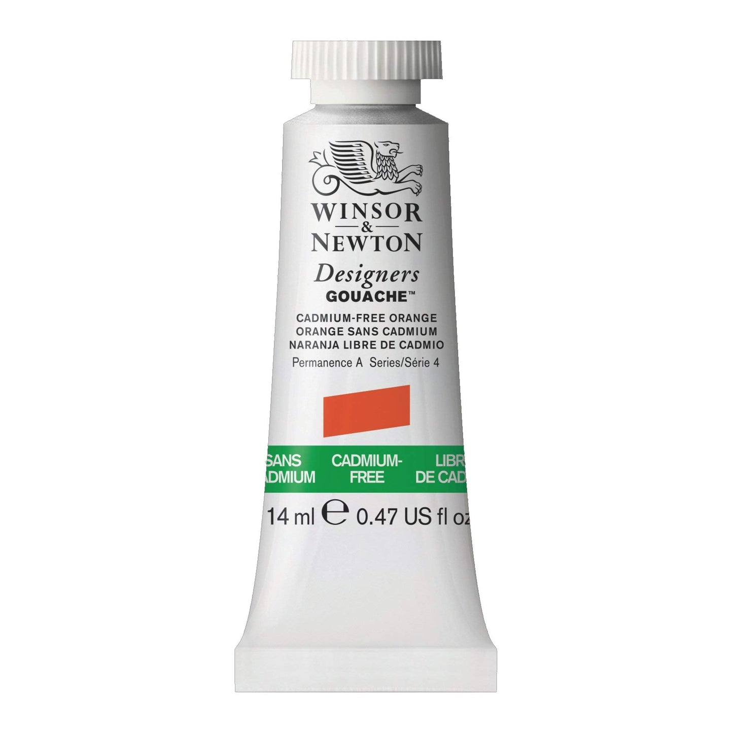 Winsor & Newton Designer's Gouache, 14 ml (0.47oz) tube, Cadmium-Free Orange