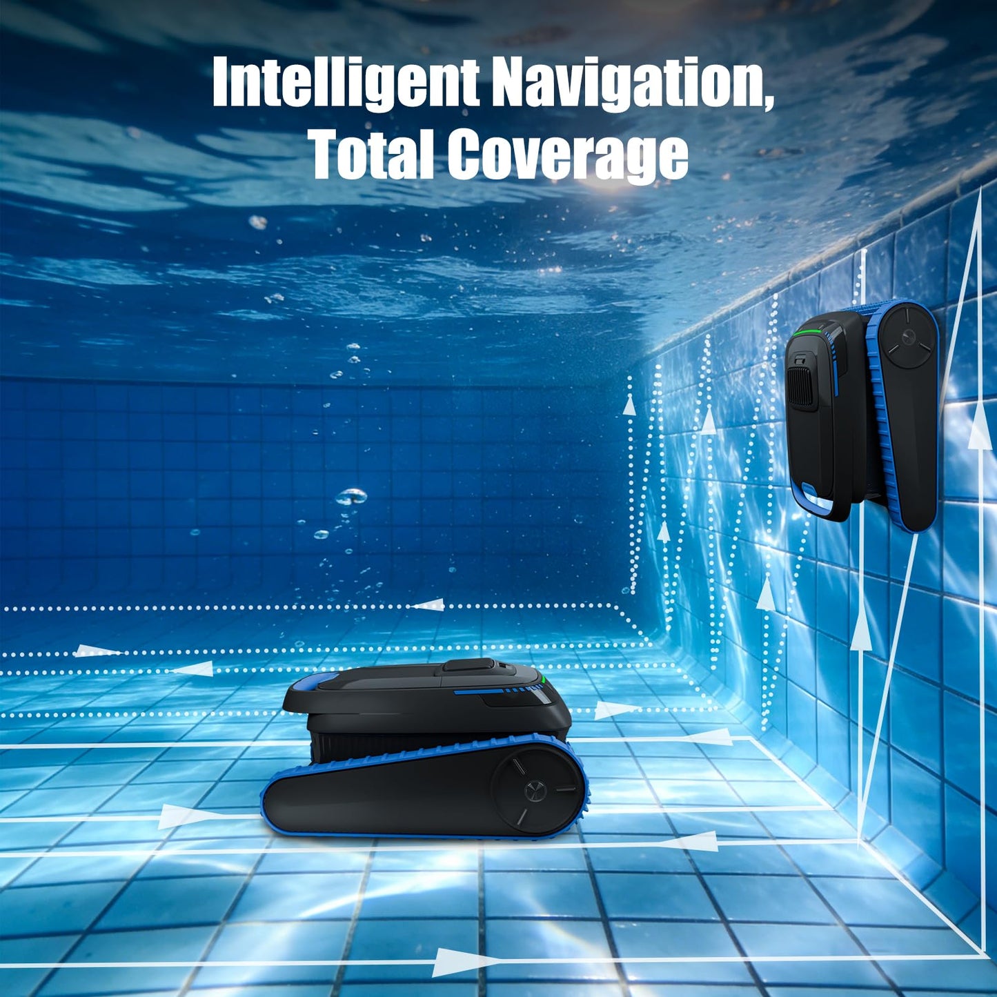 BOTLIFE PC20 Automatic Robotic Pool Cleaner, Cordless Pool Vacuum Robot for Inground & Above Ground Pools, Smart Navigation, Self-Parking, 5000GPH Suction, Cleans Floor, Wall & Waterline