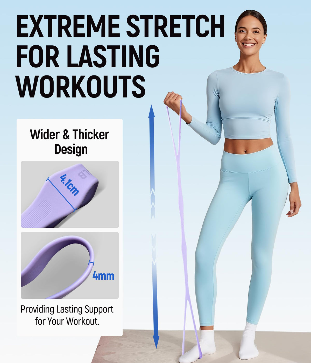 Upgraded Figure 8 Resistance Bands, Resistance Bands for Arms & Full Body Workout, Stretch Resistance Band with Handles for Yoga, Pilates, Toning, Home Fitness & Physical Therapy