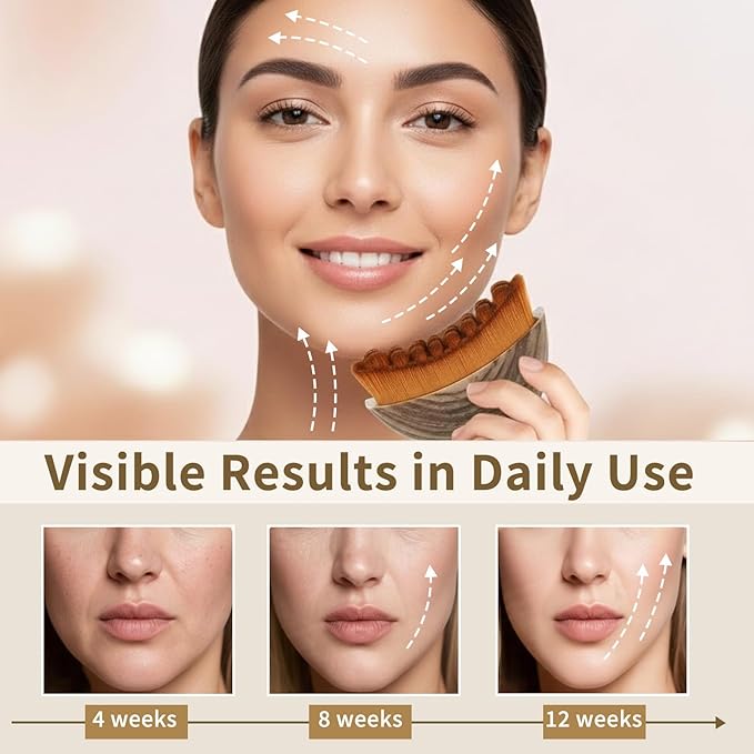 2PCS Lymphatic Contour Face Brush, Lymphatic Drainage Brush, Gentle Facial Sculpting for Jawline & Cheeks, Ergonomically Designed to Fit The Skin Precisely