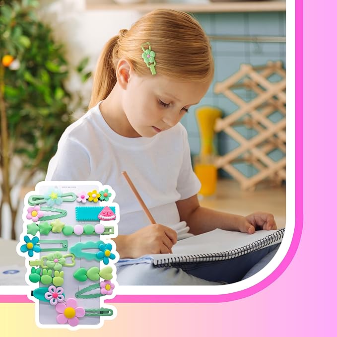 70PCS Hair Accessories for Girls Little Girl Hair Clips Barrettes for Baby Toddler Teens Women Kids Cute Candy Colorful Flower Gift for 6-18 Ages (Girls Hair Accessories)
