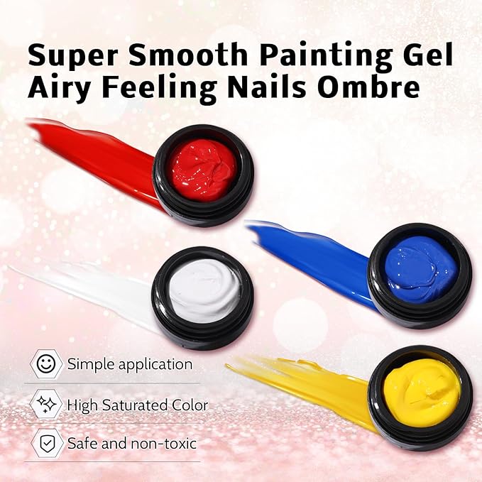 Sponge Pat Paint Nail Gel, Blending Colors Ombre Nails Gradient Gel Nail Blush Blooming Aura Nails Drawing Stripper Floral Painting Nail Art, No Wipe, UV/LED Curing 5ml 1PC (Blue)