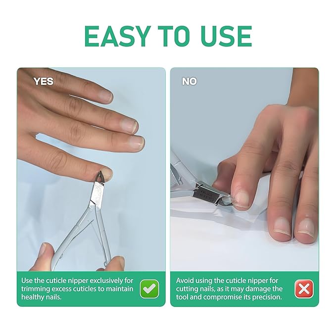Professional Cuticle Trimmer with Cuticle Pusher Nail Cuticle Remover Nipper Silver Stainless Steel Sharp Blades Manicure Tools with Double Spring Nail Care Pedicure Nail Tools Home Spa (Gray)