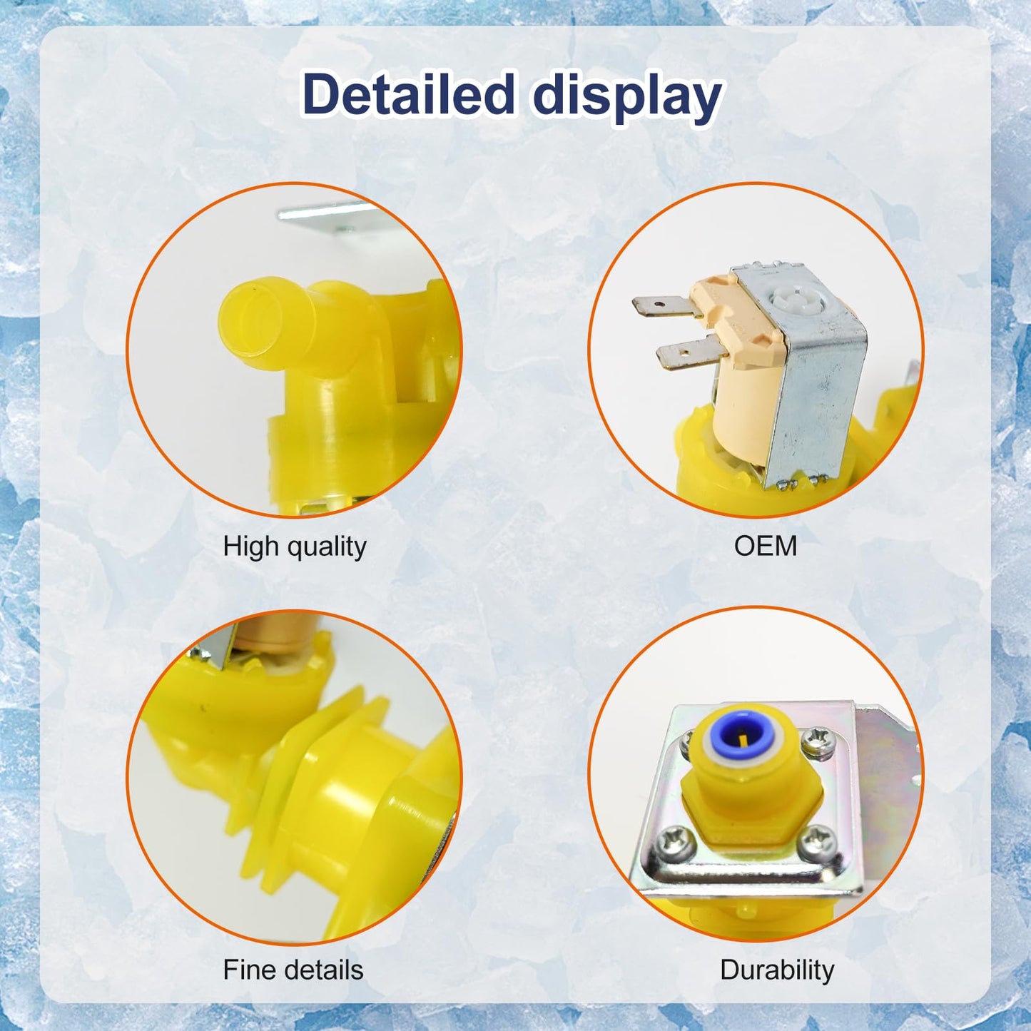 D.I.Accessa 000009120 000009123 Ice Machine Water Inlet Valve Assembly（OEM）for Manitowoc Ice Machine Parts 000008483 33129026 IH9123