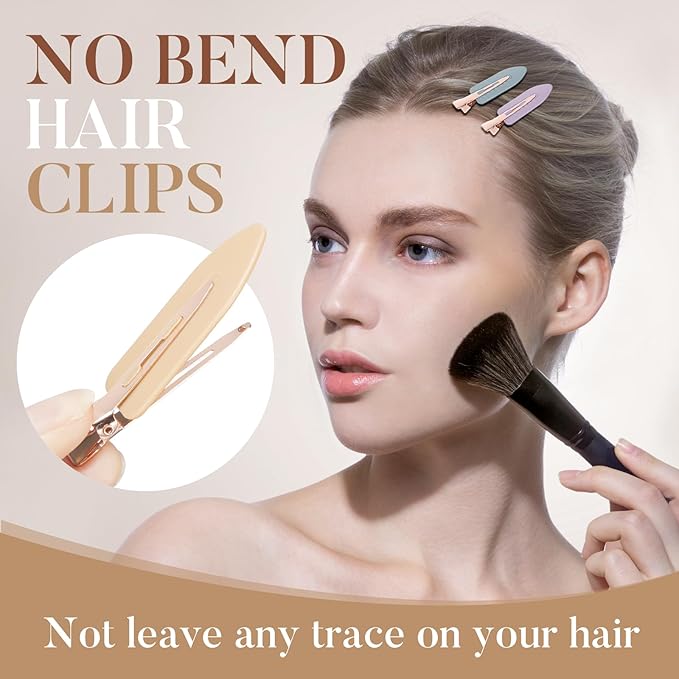 D No Crease hair clips - Creaseless No Bend Hair Clip for Woman - Hair Clips for Makeup Bangs Hair styling Salon Skincare Clips