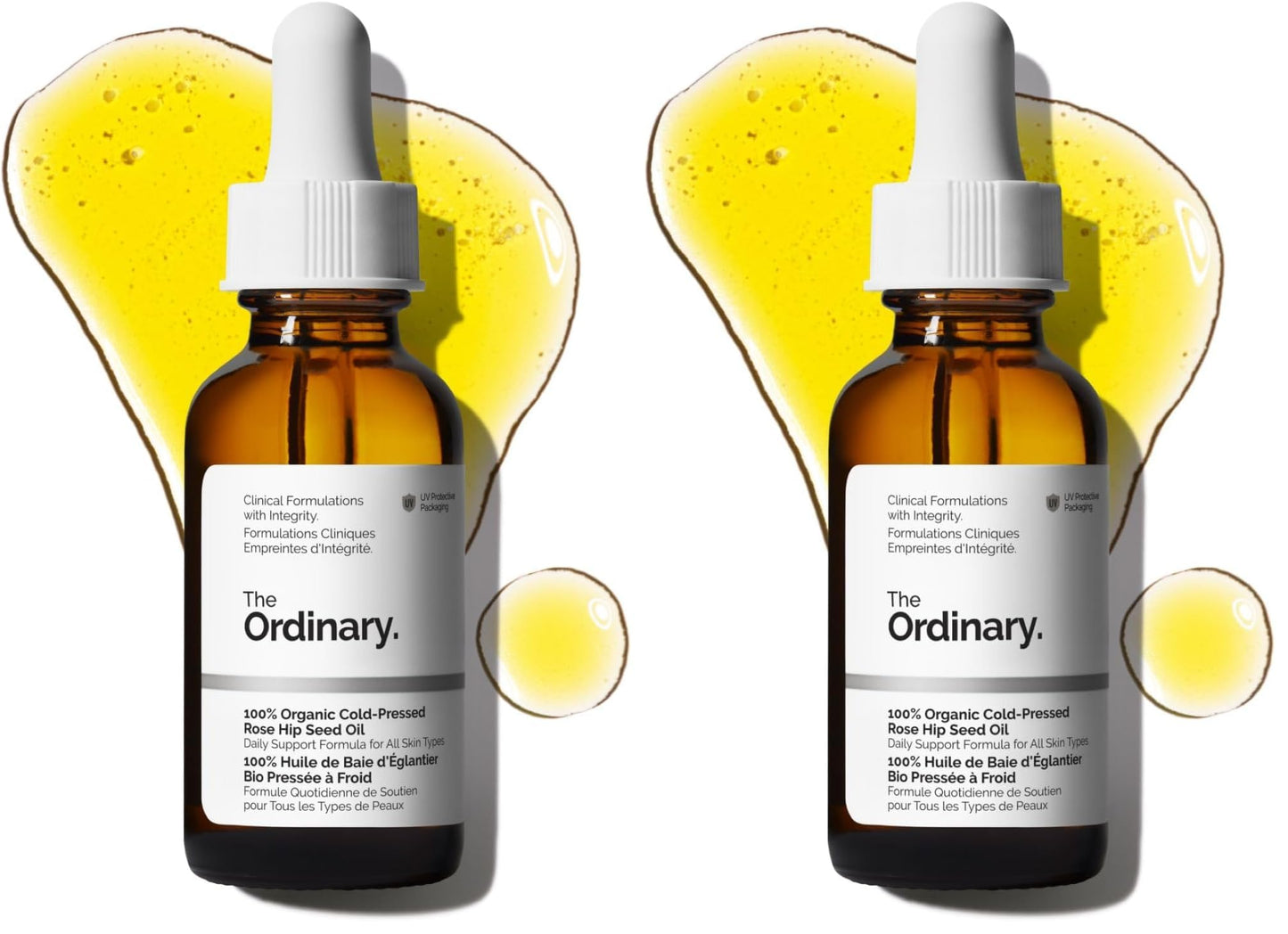 The Ordinary 100% Organic Cold-Pressed Rose Hip Seed Oil,Addresses Signs-of Aging by Improving the Appearance of Uneven Skin Tone,Supporting Skin Elasticity,1 Fl Oz,(Pack of 2)