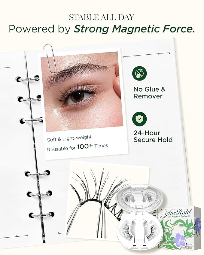 BEYELIAN Magnetic Eyelashes with Applicator, Upgrade Soft Magnetic Lashes Portable Magnetic Eyelashes Natural Look, Reusable, No Glue Needed Fales Eyelashes AJH055 (All-In-One & Comfortable)