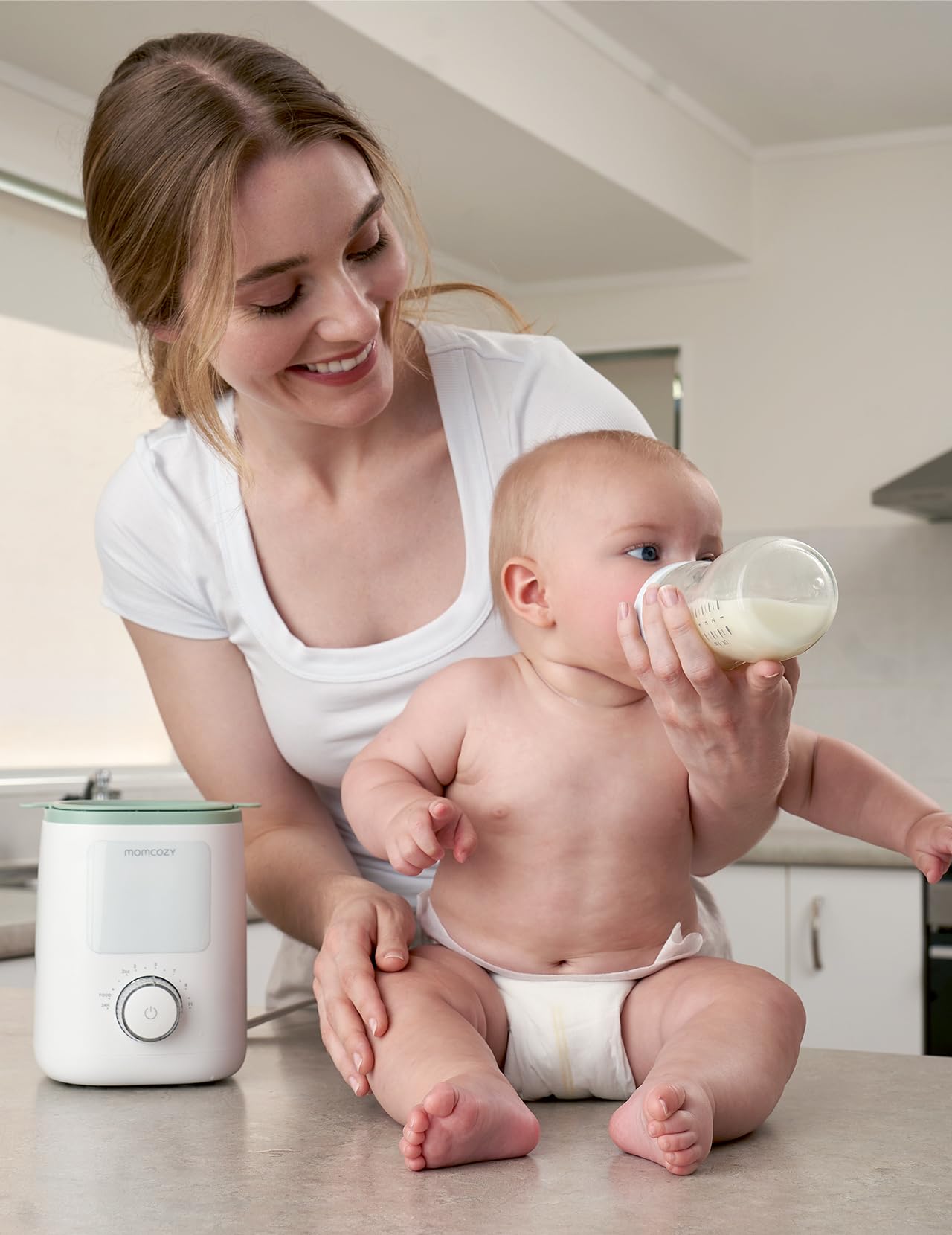 Momcozy Baby Bottle Warmer for Breast Milk Formula Food, Fullest Nutrients Preserved, Fast Heat, Night Light for Nighttime Breastfeeding, One-Touch Easy Use, Newborn Essentials Supplies Gift for Mom