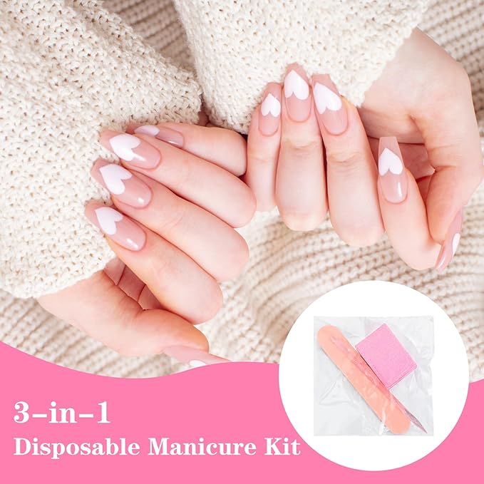 20 Pcs Disposable Manicure Kit Individually Packaged Disposable Nail Supplies with Buffing Block,Nail Files Bulk and Crystal Wand for Salons and Families