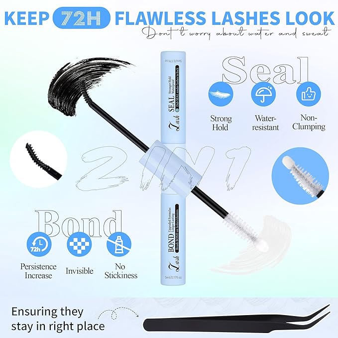Flora Lash Clusters Kit Wispy Eyelash Clusters 10-18mm DIY Lash Extension Kit D-Curl Individual Lashes Eyelash Extension Kit with Thin Band Lashes Cluster Lash Bond and Seal Lash Tweezers by WTVANE