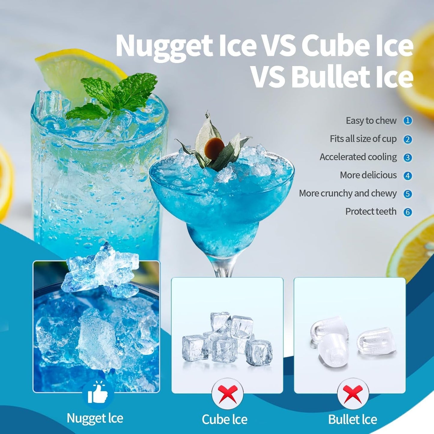 Nugget Countertop Ice Maker with Soft Chewable Pellet Ice, Pebble Portable Ice Machine, 34Lbs/24H, Self-Cleaning, Sonic Ice Maker, One Button Operation, for Kitchen,Office Stainless Steel Silver