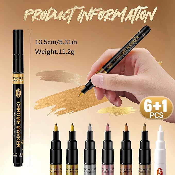 Nail Art Pens, Nail Polish Pens Set Nail Chrome Eraser Pen Drawing Painting Point Liner Pens With Eraser Pen, Waterproof and Quick-drying Nail for DIY Nails Art Design