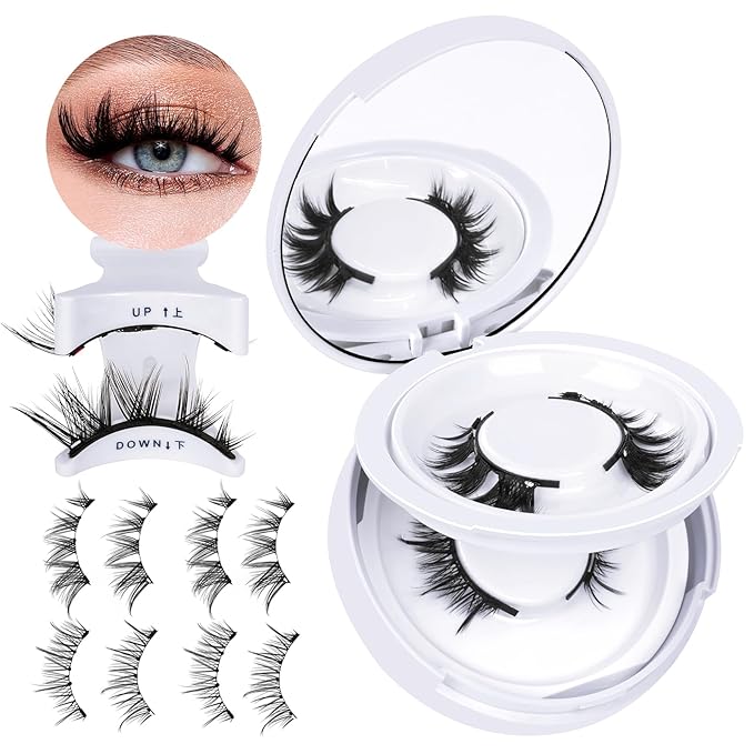 B&Qaugen Reusable Magnetic Eyelashes Natural Look False Eyelashes with Applicator Easy to Wear and Remove Glue-Free Pestañas Magnéticas(CX02)