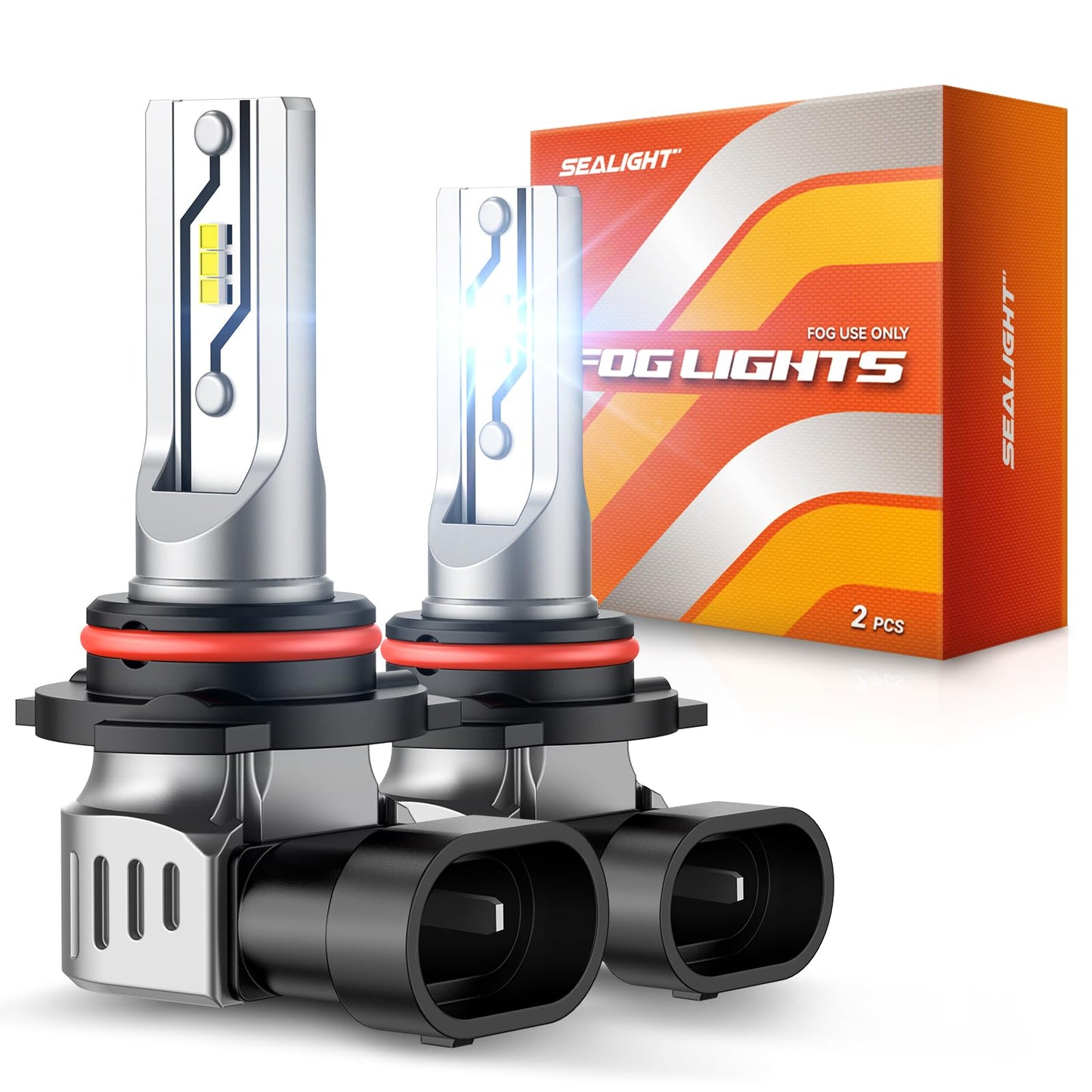 SEALIGHT H10 LED Fog Light Bulbs or DRL, 12000LM 9140 9145 Fog Lights LED Bulbs 600% Brightness Upgrade, 1:1 Size 100% Successful Installation for Trucks Cars, Pack of 2