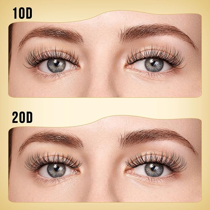 QUEWEL Lash Clusters 320Pcs Cluster Lashes 10D+20D D Curl Lash Cluster Eyelash Extensions Mix9-16mm Individual Eyelashes Clusters Wispy Lash Clusters Thin Band Soft to Use at Home(10D+20D D Mix9-16)