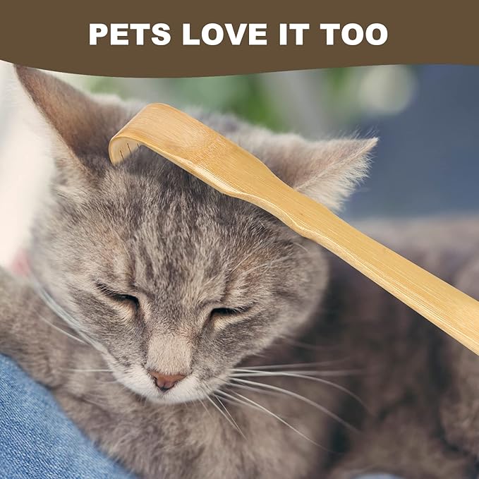 Wooden Bamboo Back Scratcher, 17 Inch Long Handle Back Scratchers for Adults Men Women, with Beautiful Gift Packaging (4 Pack)
