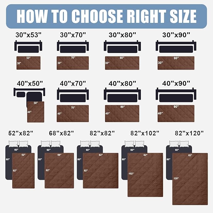 Smiry Waterproof Dog Bed Cover Pet Blanket, Soft Washable Dog Blanket for Furniture Bed Couch Sofa Reversible, Checkered (68"x82", Brown/Beige)