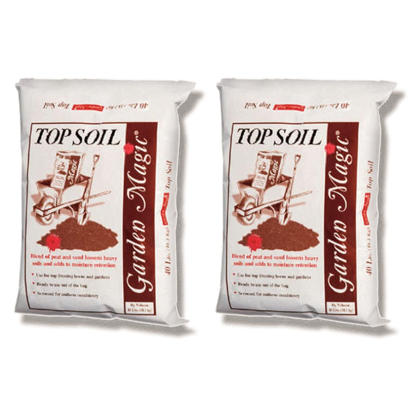 Michigan Peat 2 Pack Garden Magic Indoor and Outdoor Organic Planting Potting Topsoil Mix Blend with Moisture Retention, 40-Pound Bag