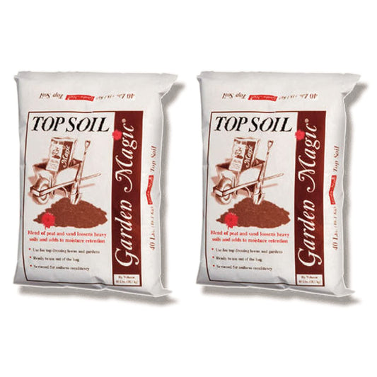 Michigan Peat 2 Pack Garden Magic Indoor and Outdoor Organic Planting Potting Topsoil Mix Blend with Moisture Retention, 40-Pound Bag