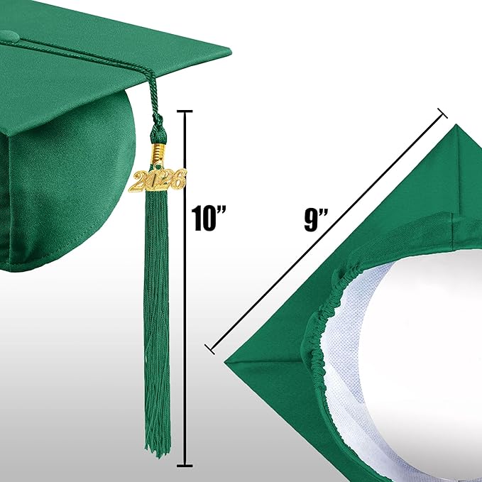 Graduation Cap with 2026 Tassel Year Charm Black Graduation Cap for High School & Bachelor
