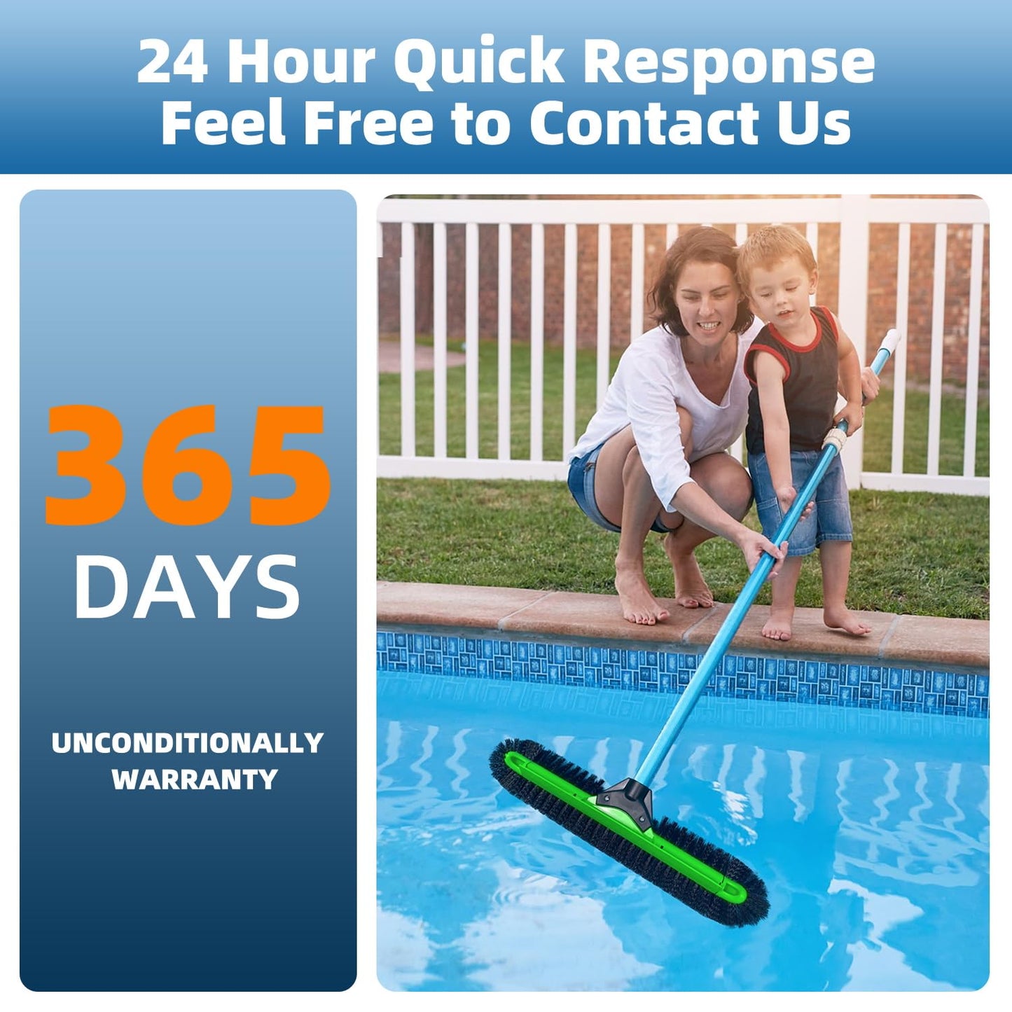 KGC 20" Wide Pool Brush Head, Heavy Duty Pool Scrub Brush with 12-Rows Soft Bristles, Inground/Above Ground Pool with Curved Ends, Clean Pool Wall, Floor, Step, Corner Faster, Safe for Vinyl Liner