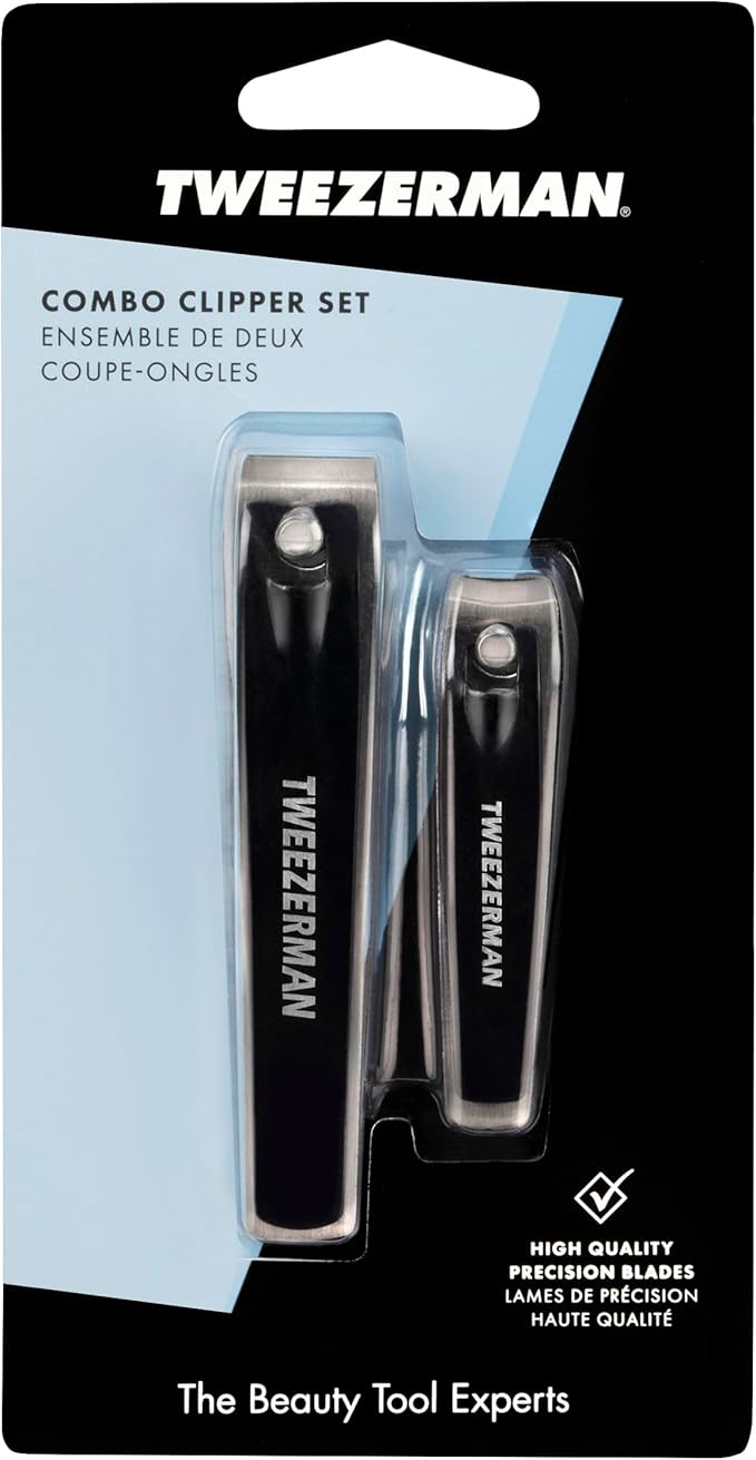 Tweezerman Stainless Steel Combo Set with Fingernail and Toenail Clippers