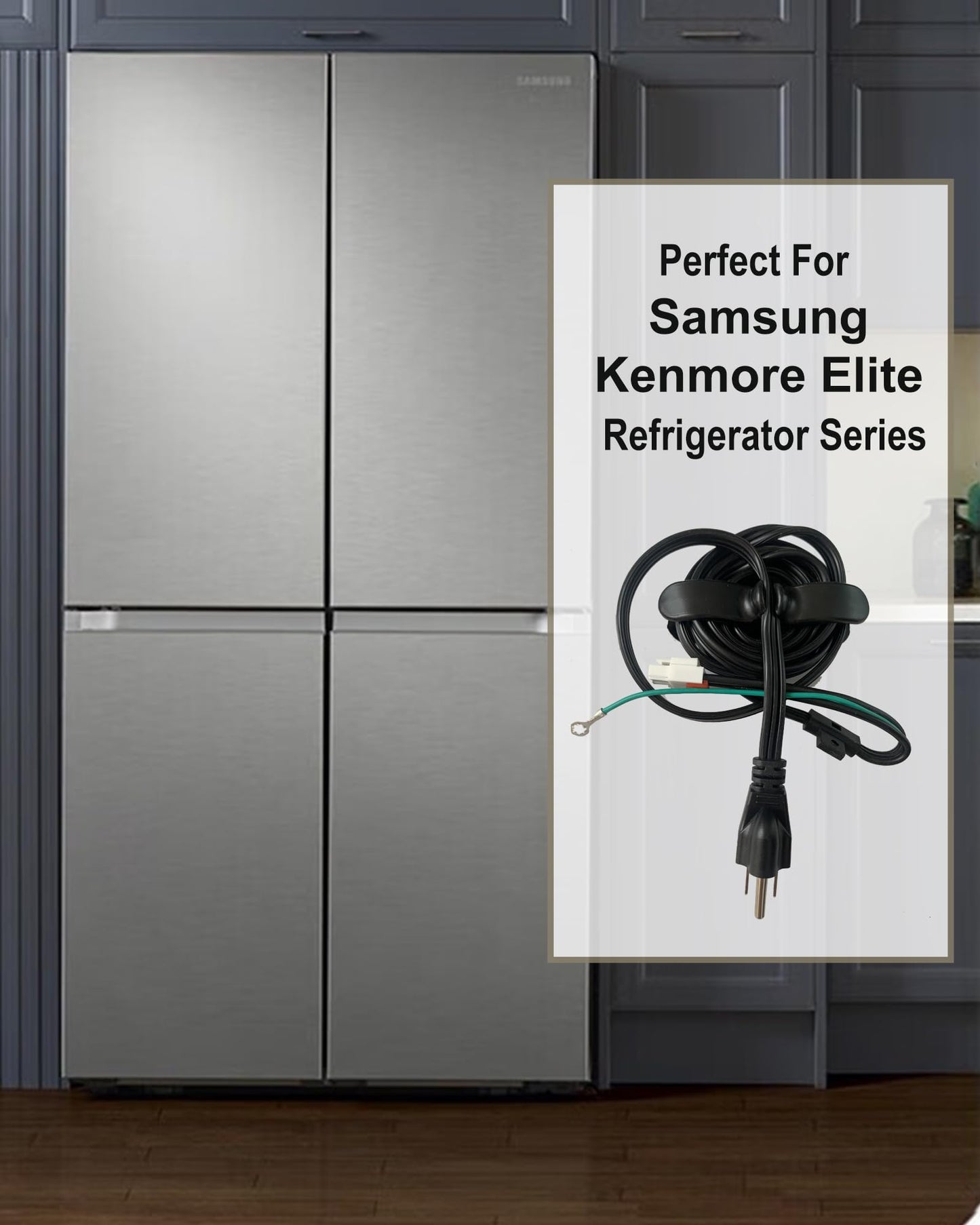 3903-001003 Refrigerator Power Cord for Samsung, 3903-000519 Fridge Power Cord for Kenmore Elite, Compatible with RF28T5001SR RH29H8000SR RF28HMEDBSR 3903-000796 etc