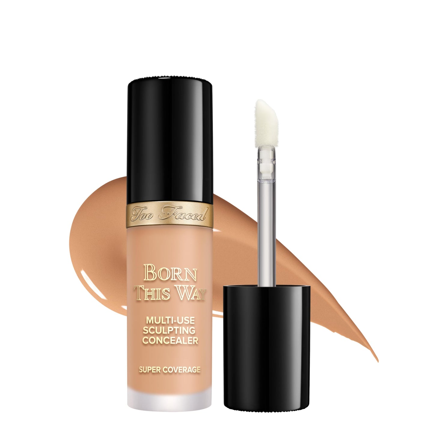 Too Faced Born This Way Super Coverage Multi-Use Concealer | Full Coverage, Non-Comedogenic, Oil Free + Long Lasting Concealer | Hyaluronic Acid + Coconut Water, 0.45 Fl Oz, Natural Beige