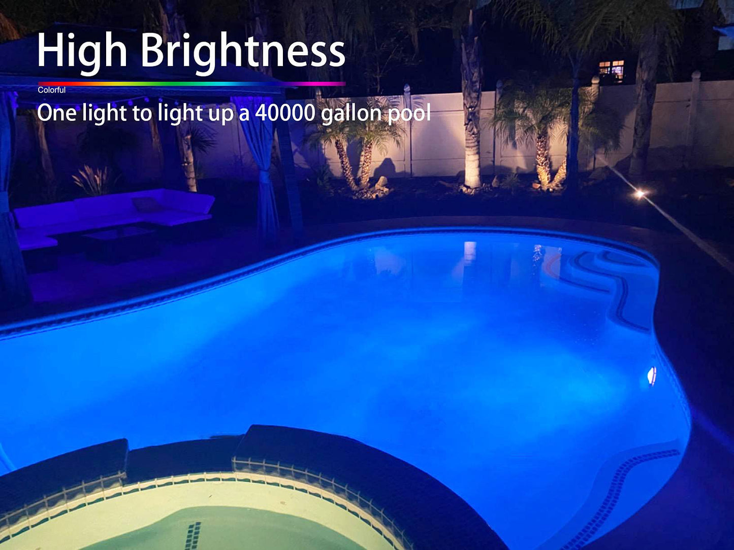 Pool Lights, 120V 40W RGB Color Changing Underwater LED Pool Light for Inground Pool with Remote Control, E26 Replacement Bulb Fit in for Pentair and Hayward Pool Light Fixtures