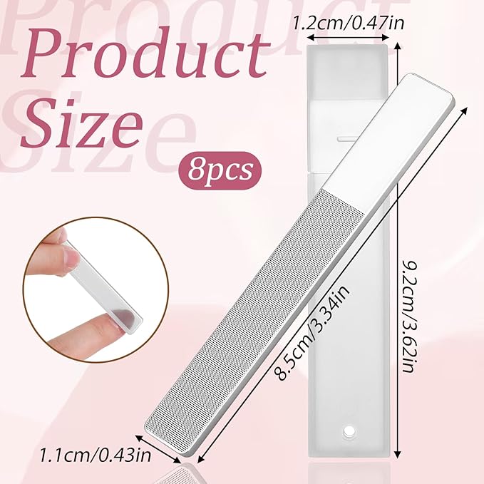 Glass Nail Buffer Nano Glass Nail File 8 PCS Nano Nail Files with Case for Natural Nails Women Shaping Buffing and Polishing