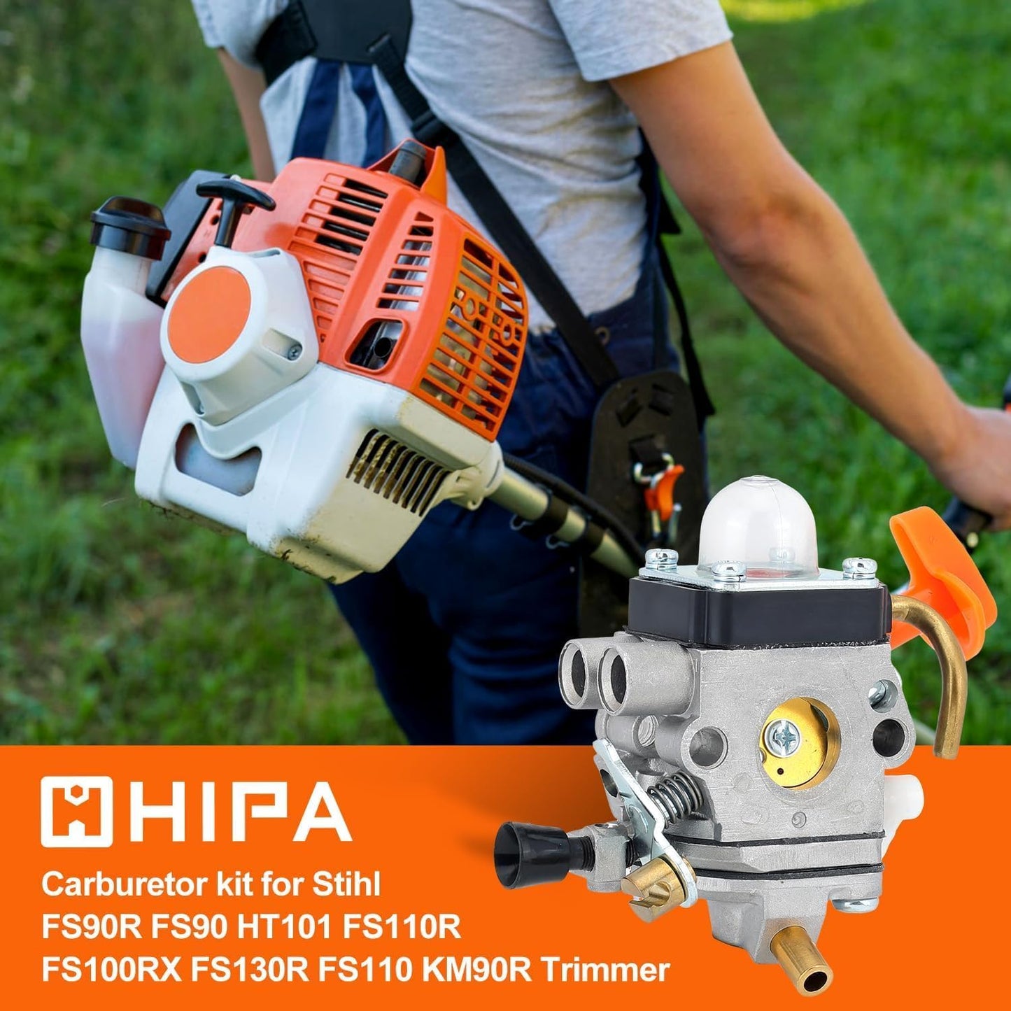 Hipa FS90R Carburetor for STIHL FS90 HT101 FS110R FS90 KM110R FS100RX KM90R FS110 FS 90R HT 101 FS 110 FS 110R FC90 HT131 HL100K HL100 FS100 HT100 FS87 HL90 Trimmer C1Q-S174