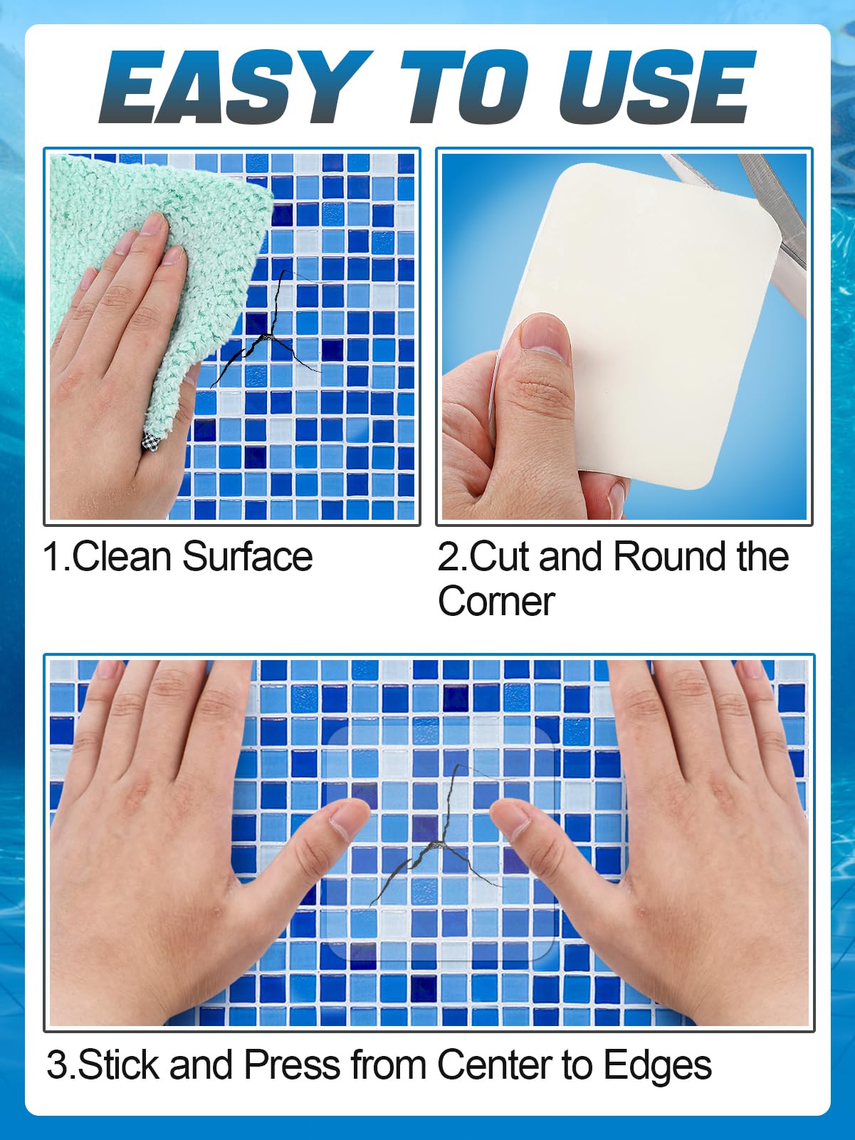 Aulock High-Viscosity Clear TPU Pool Patch Repair Kit - Underwater Patching, Self-Adhesive Pool Liner Patch for In-ground & Above Ground Pools, Inflatable Hot Tubs & Floats, 4in W x 9.8ft L