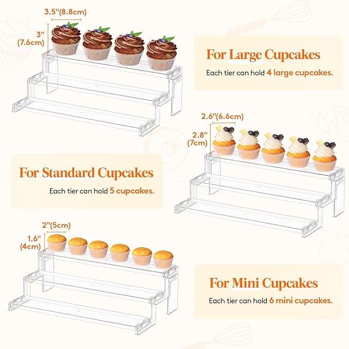 Lifewit Cupcake Stand, Perfume Cologne Organizer, Tool-Free Assembly, Display Riser, Spice Rack, Figurine Holder, Makeup Storage, Room Decor, Party Decorations, Clear, 14Ã¢ÂÂ³ 3 Tier, 1 Pcs