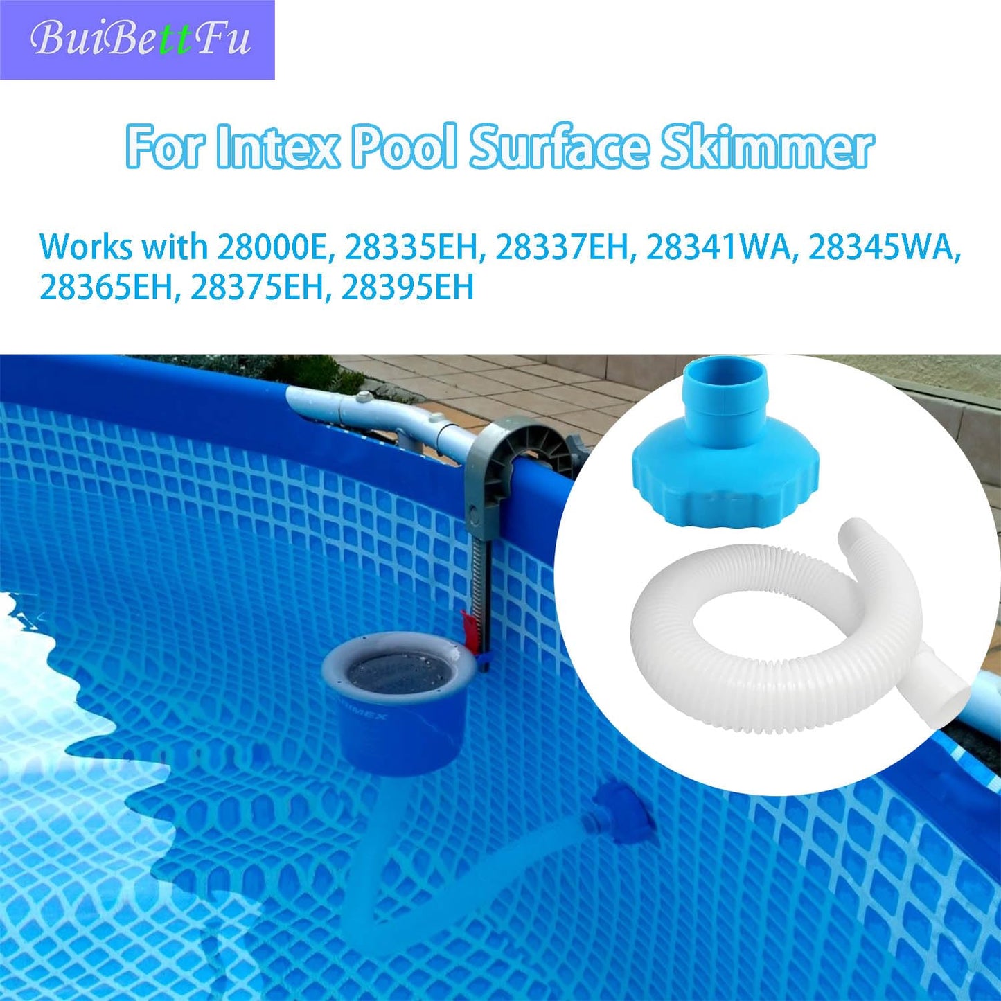 25016 Above Ground Pool Skimmer Hose and Adapter B Replacement Part Set Compatible with Intex Above Ground Pool Skimmer
