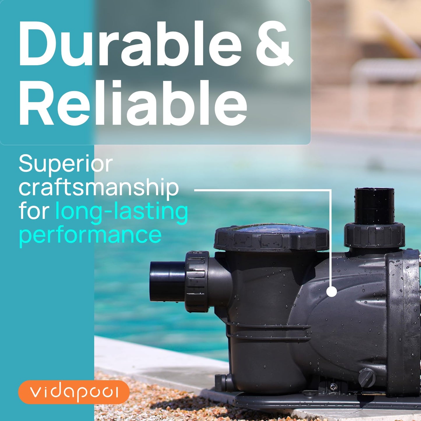 VIDAPOOL In/Above Ground Pool Pump Self Primming High Flow,Dark Grey