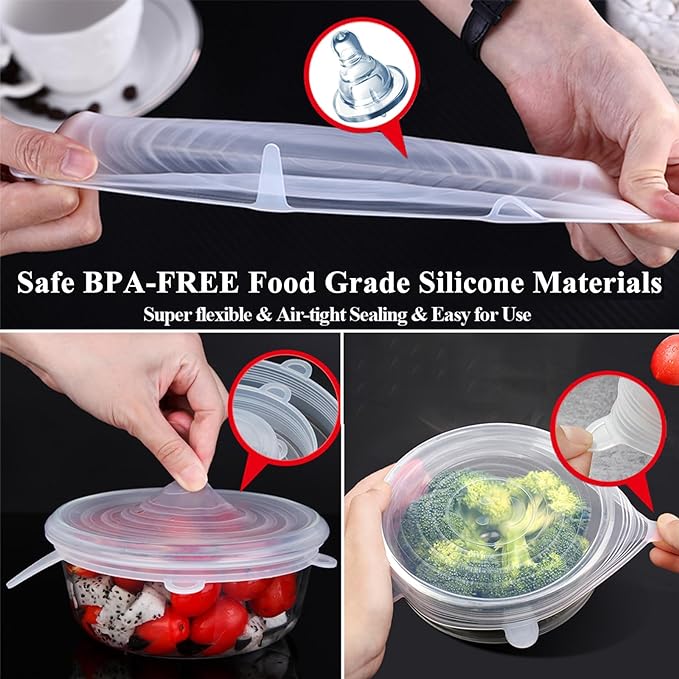 Adpartner Silicone Can Lids (10-Pack of 2.6 inch), Reusable Silicone Stretch Lids for Pet Food Cans, Leakproof BPA-free Seal Can Covers for Soda/Beer Cans, Mugs, Cups, Canned Pet Foods