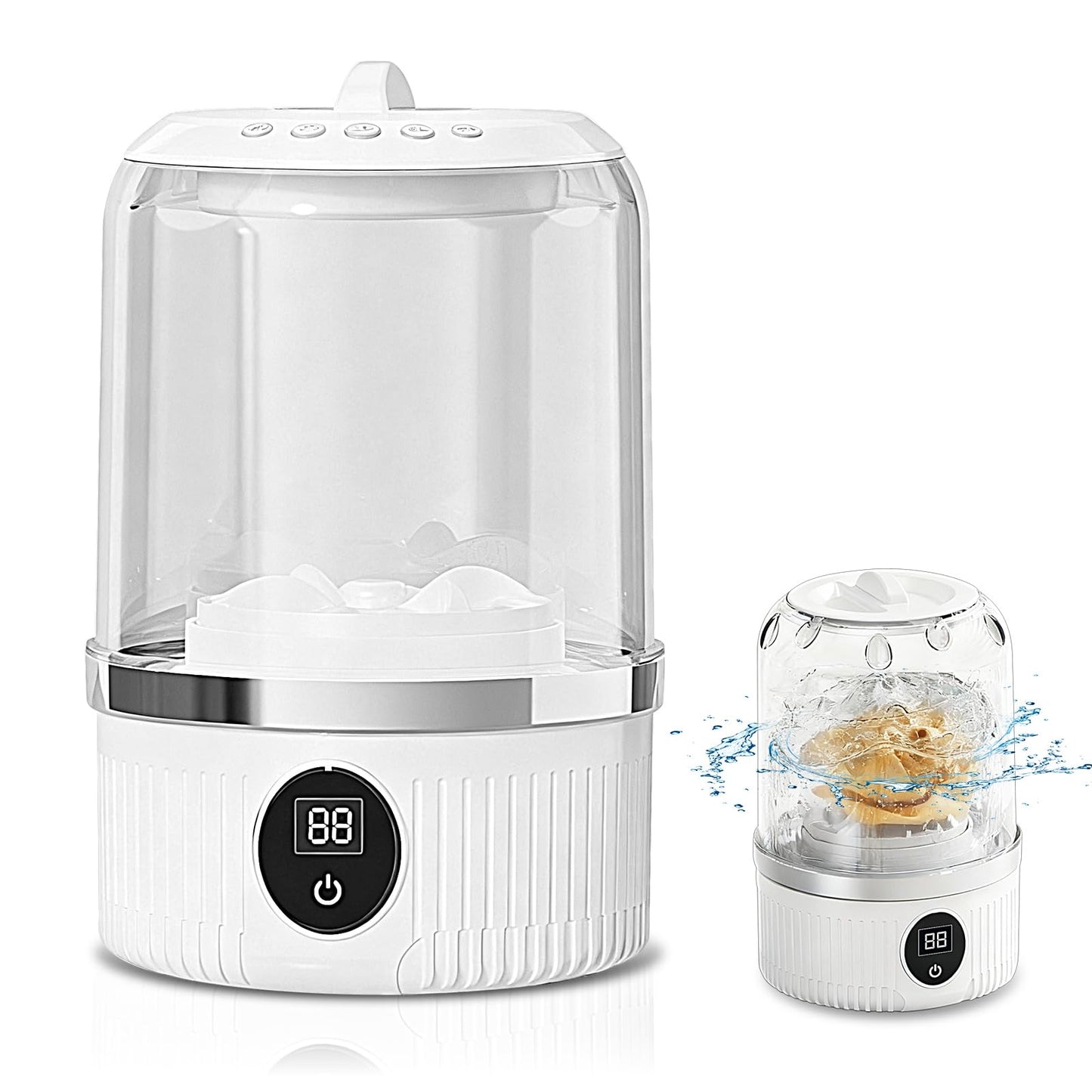 Portable Washing Machine, Compact Laundry Washer Deep Cleans Small Clothes, Socks, Underwear, Mini Washing Machine Rechargeable for Apartment, RV, Hotel, Travel & Camping Use