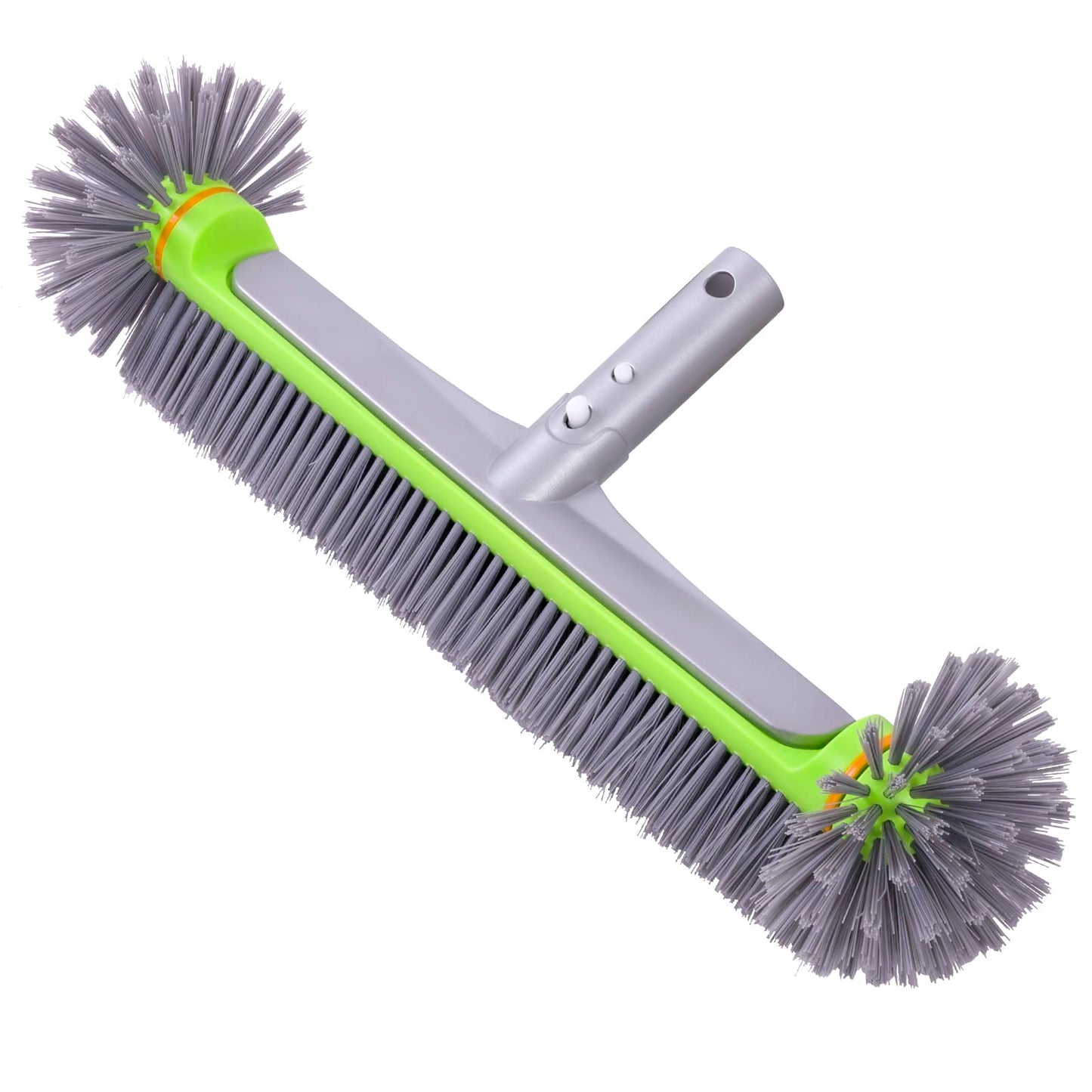 Sepetrel Pool Brush Head for Cleaning Walls,Heavy Duty Inground / Above Ground Swimming Pool Round Scrub Brushes with Premium Strong Bristle & Reinforced Aluminium Back,Grey