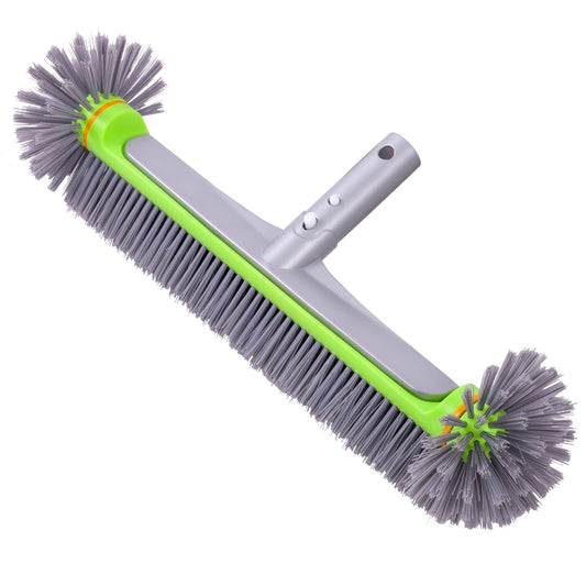 Sepetrel Pool Brush Head for Cleaning Walls,Heavy Duty Inground / Above Ground Swimming Pool Round Scrub Brushes with Premium Strong Bristle & Reinforced Aluminium Back,Grey