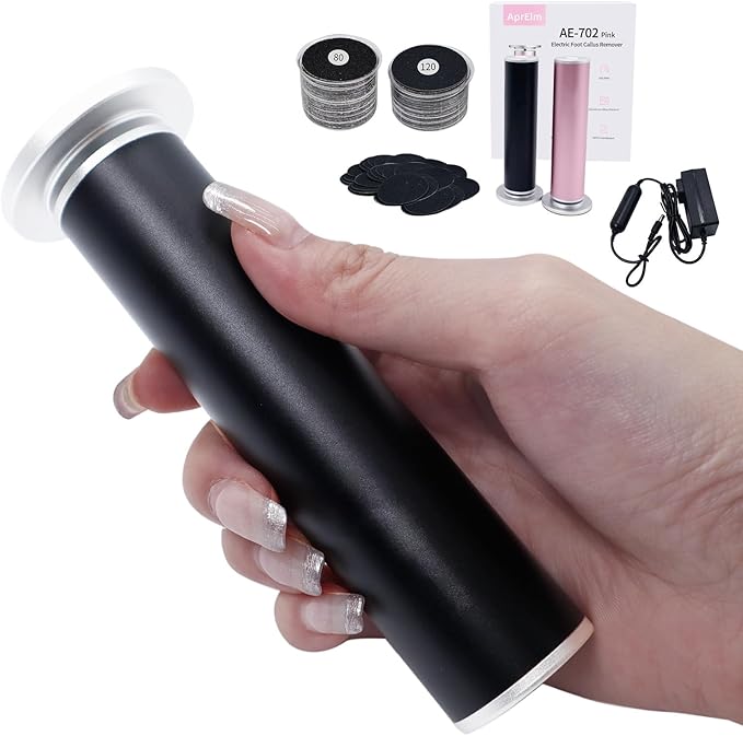 APRELM Electric Foot Callus Remover with 80pcs Sandpaper Discs, 4.8IN Longer Professional Callus Remover for Feet, Pedicure Tools Foot File for Dead Skin
