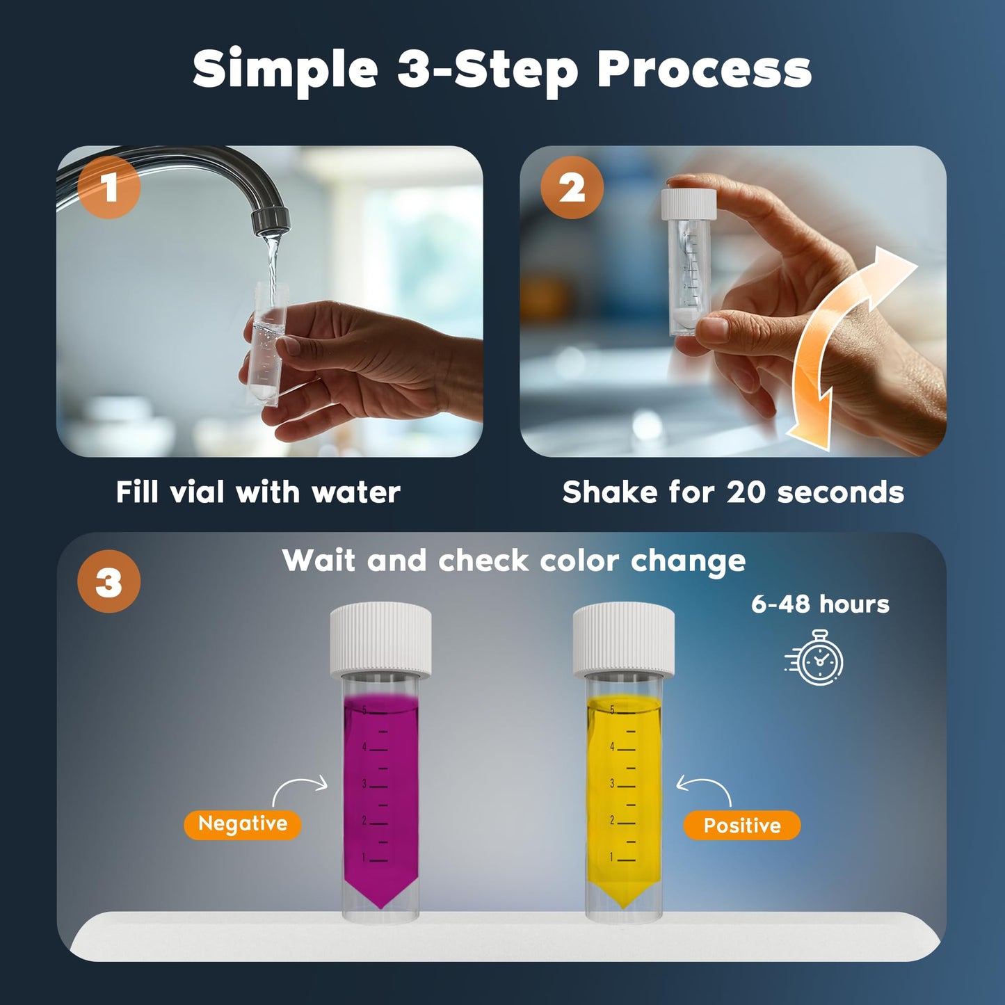 Watersafe® Bacteria Water Test Kit – USA-Made – Results as Fast as 6 Hours – Detects Coliform (Inc. E. coli) & Non-Coliform Bacteria in Drinking, Well & Tap Water – Lab-Quality Testing – 2 Pack